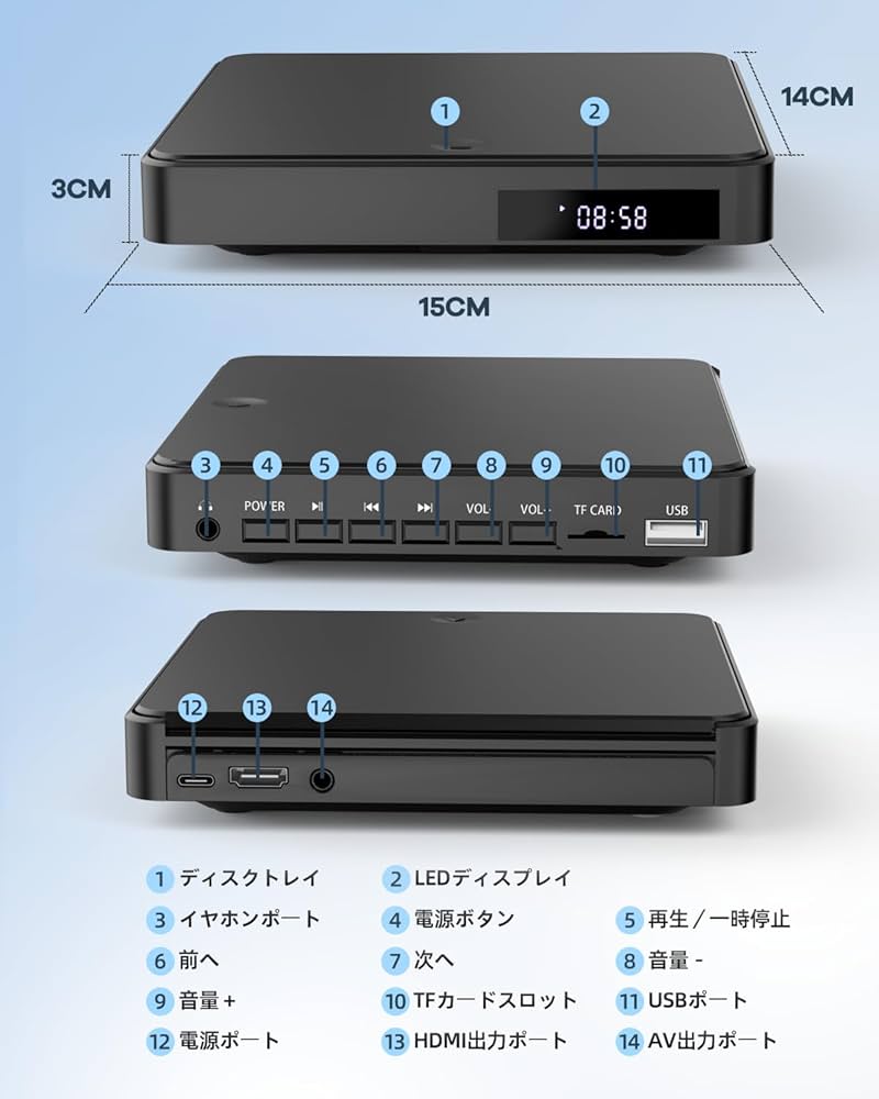 Arafuna ミニdvdプレーヤー USB給電 リージョンフリー cd/dvd Amazon | DVDプレーヤー Arafuna ミニdvdプレーヤー USB給電